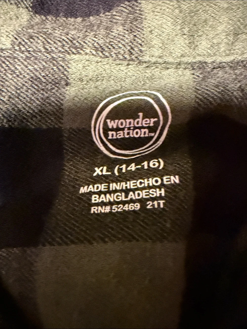 wonder nation Olive and Black Buffalo Plaid Button-Up Shirt